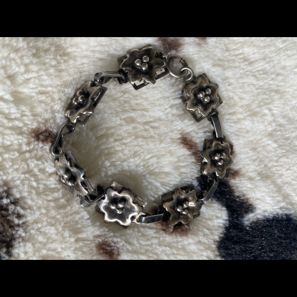 Sterling Flower Bracelet